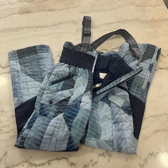 Free People Movement Printed All Prepped Bib Overalls. Indigo Patch XS  *NWOT* - Picture 4 of 9